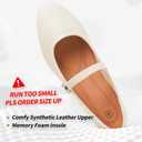 Womens Mary Janes Flats Shoes Ballet Flats Black Dress Shoes,Memory Foam Insole,Soft Synthetic Leather,with Strap