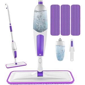 Microfiber Spray Mops for Floor Cleaning - SEVENMAX Dry Wet Floor Mop with Sprayer 3 Washable Pads fit Swiffer Powermop for Hardwood Laminate Tile Wood Vinyl Ceramic Home Kitchen Cleaning