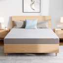 Amazon Basics Breathable Memory Foam Plush Mattress, Queen, White/Grey, 80 x 60 x 8 inches