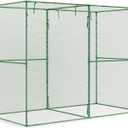 BPS Crop Cages for Garden Plant, 8x4x6 Ft Plant Netting Protection Tent with Zippered Door for Plants, Raised Garden Bed Cover with Frame for Vegetables, Fruits and Flowers
