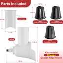 Slicer Shredder Attachment for Kitchen Aid Stand Mixer, Cheese Grater, Vegetable Shredder, Large Salad Machine with Vegetable Slicer, Salad Maker with 3 Blades, Dishwasher Safe