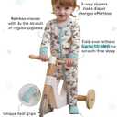 babee Reshinee Bamboo Viscose Baby Footie Pajama, Zipper Sleeper Boys Girls | Sleep & Play Romper with 2-Way Zipper, Fold-Over Mittens & Foot Cuffs with Grips, Tagless, Convertible, All-Season, 6-12 Months
