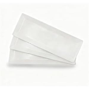 Porlien 14-inch White Porcelain Serving Platters for Party, Wedding and Entertaining, Rectangular Serving Plates Set of 3, Serving Tray for Dinner, Appetizers and Desserts