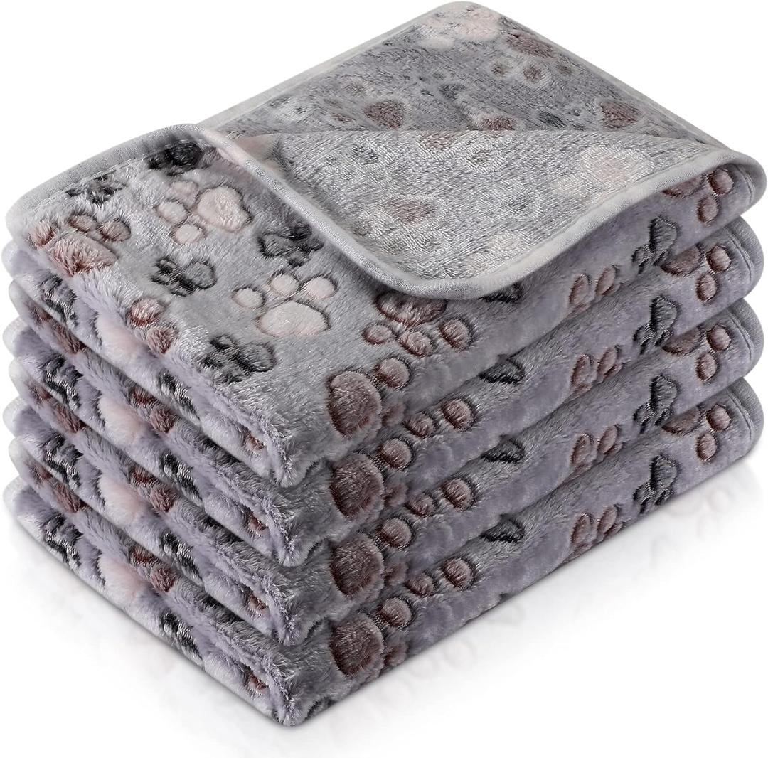 Tatuo 4 Pcs Dog Blanket for Pet Puppy Teething Toys Paw Print Fleece Blanket for Pet Cat Soft Warm Sleep Mat Guinea Pig Cage Mat(Medium(30 x 20.5 Inch),Gray) Tatuo 4 Pcs Dog Blanket for Pet Puppy Teething Toys Paw Print Fleece Blanket for Pet Cat Soft Warm Sleep Mat Guinea Pig Cage Mat(Medium(30 x 20.5 Inch),Gray)