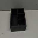 Tea Bag Organizer Wood Black, 4 Compartments Tea Bag Holder, Large Capacity Sugar Packet and Coffee Station Organizer, Tea Bags Caddy Drawer Storage Container for Countertop