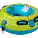 O'Brien LeTube Deluxe Towable Tube 1 Person Donut-Style Inflatable for Boating & Lake Watersports 56" Durable Full Nylon Cover, Lightning Valve & Quick-Connect Tow Hook