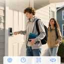 Philips Wi-Fi Smart Door Lock with Handle, Keyless Entry Door Lock for Front Door Lock Set with App Remote Control, Fingerprint Door Handle Lock, Touchscreen Keypad Lever Lock Front Door Handle