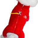 Tangpan Dog Fuzzy Velvet Pajamas, Plush Onesie Soft Dog Winter Clothes for Small Dogs, Pet Puppy Jumpsuit, Doggy Apparel Red Large