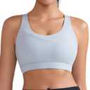 RUNNING GIRL High Impact Sports Bras for Women, High Support Running Adjustable Sports Bra Molded Cup Strappy Sports Bras (Gray, S)