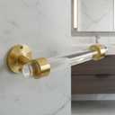 Brushed Brass Toilet Paper Holder, Durable, Lucite Toilet Paper Fixture, Rustproof Wall Mount Bathroom Kitchen & Washroom, 7"x3"x2" Inches