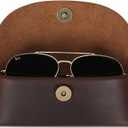 Leather Sunglasses Case Genuine Eyeglass Holder Reading Glasses Protector Vintage Eyewear Storage for Men and Women
