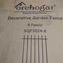 FOREHOGAR Metal Garden Fence 30 in H x 16 ft L, Border Fences Panels Animal Barrier for Dogs, No Dig Garden Fencing for Yard Patio Flower Bed Lawn Outdoor, 8 Panels + 9 Stakes Black