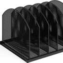 Safco Onyx Desk Organizer 5 Upright Sections, Vertical File Holder Mail Sorter Black Home, Office or Classroom Desktop Organization (3215BLKD)