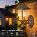 Solar Outdoor Wall Lights 15.5 Inch Height Dusk to Dawn Solar Sconce Lights Outdoor with Remote Control ORB Solar Porch Lights for House Paito Yard and Garage