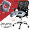 Stuffed Donut Pillow Seat Cushion | for Tailbone and Coccyx Pain, Hemorrhoids, Bed Sores, Pregnancy, Prostate, Surgery Recovery, Sitting Pressure Relief, for Home, Office and Car (Grey)