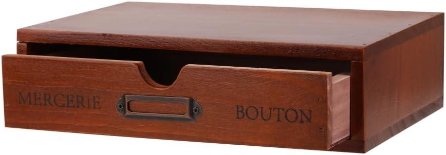 Wooden Storage Box Apothecary Drawers Vintage Wooden Drawers Wood Desktop Organizer Countertop Storage Box Library Card Catalog Cabinet Apothecary CabinetBROWN (BROWN01)
