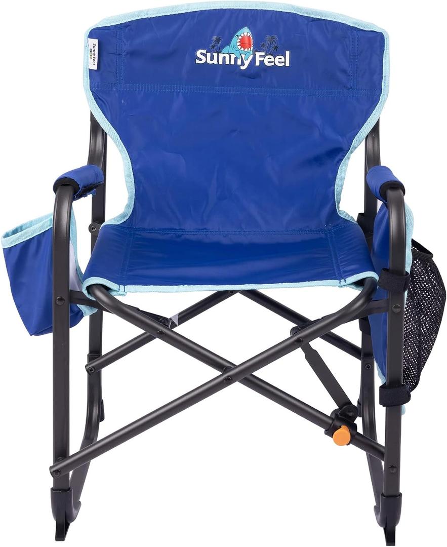 SUNNYFEEL Small Camping Chair, Portable Folding Aluminum Directors Chairs Lightweigh with Cup Hold, Pocket for Beach,Trip,Picnic,Outdoor Sports Events Foldable Camp Lawn Chair with Backpack Straps, 15.5" x 16.5" x 24.5"