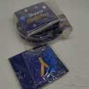 Pajean Blue Happy Birthday Party Tableware Set Birthday Decoration Banner and Tablecloths Decoration Plates Cups Napkins Dinnerware for 24 Guests Party Supplies(Blue and Gold)