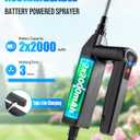 Battery Powered Sprayer 2 Gallon, Electric Weed Sprayer with 3 Adjustable Pressure Levels, 4 Nozzles & Extendable Wand, Rechargeable Garden Sprayer for Yard, Lawn, Plants & Fertilizer