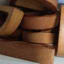 Remerry 24 Pcs Wooden Napkin Rings Handmade Dining Napkin Holder Buckles Farmhouse Semicircle Serviette Ring for Xmas Gathering Everyday Use Harvest Wedding Table Setting (Wood Color)