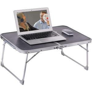 Foldable Laptop and Bed Table with Storage, Portable Mini Lap Desk for Legs, Ideal for Study, Reading, Picnic, Breakfast,and More (Gray)