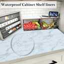 Shelf Liners for Kitchen Cabinets No Slip Drawer Liners 24 Inch Wide X 20 Ft Marble Printed Cabinet Liners Waterproof Non Adhesive Washable Cabinet Mat for Cupboard Refrigerator Shelf Pantry Bathroom, 24"W x 240"L