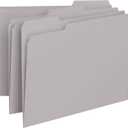 Smead Interior File Folder, 1/3-Cut Tab, Letter Size, Gray, 100 per Box, Expandable File Folders for Filing Cabinet