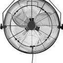 Amazon Basics 18" Outdoor Heavy-Duty Misting Fan, Wall-Mounted, Industrial, Waterproof (IP44), With Tilt Head, Metal Blades, Dual Ball Bearing Motor, 3 Speeds Up to 1550 RPM and 3781 CFM, Black
