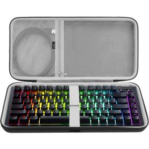 Geekria 75% Keyboard Hard Shell Case, Compatible with Razer BlackWidow V4 75%, YUNZII B75 PRO, Keychron Q1 HE/Q1 Ultra, Aula S75 PRO Travel Carrying Bag for 84 Key Computer Keyboard (Slim)