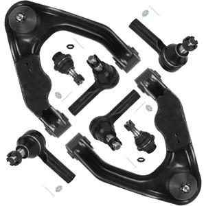 8pc Front Upper Control Arms Suspension Kit Fit for Nissan Frontier 3.3L 2000-2004(2000:4WD 2.4L&3.3L) Xterra 2000-2004 with Ball Joint Inner Outer Tie Rod End K620657 K620658 K80591 ES3660 ES3466