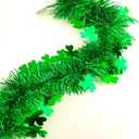 33FT Glitter St.Patrick's Day Tinsel Garland Decorations Green Shamrock Clover Metallic Twist Garland for St Patricks Day Irish Festival Party Tree Mantle Office Parade Floats Ornaments