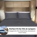 Shreem Linen Microfiber RV Sheet Sets, 48x75 3/4 Full Bunk, Dark Grey Solid - Fits Mattresses up to 8 Inches Deep, 4 Piece RV Bed Sheets for Campers, Motorhomes, and Travel Trailers, 3/4 Full BUNK SIZE