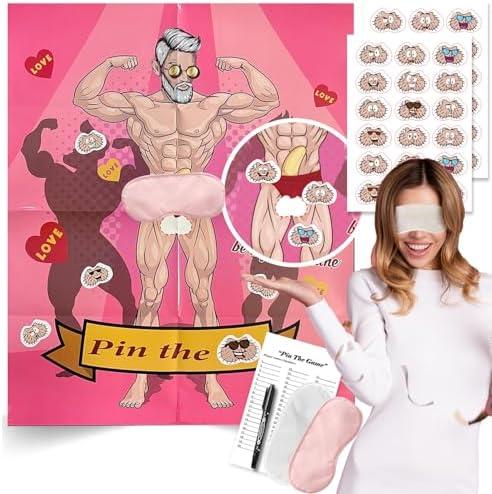 TYHJOY Bridal Shower Games Pin Games, Bridal Shower Engagement Wedding Shower Bachelorette Funny Hilarious Party Games - 36 Stickers, Pack of 3