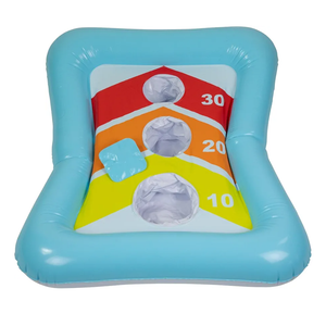 Inflatable Bean Bag Toss Swimming Pool Game Blue Synthetic Fiber