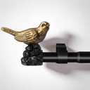Decorative Black Curtain Rod 18 to 45 Inches Adjustable Drapery Rod with Bird Finials Heavy Duty Curtain Rods for Windows Living Room Kitchen