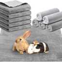 5 Pcs Waterproof Guinea Pig Blankets Washable Small Animal Pee Pad Pet Blanket Sleep Bedding Mats Absorbent Guinea Pig Cage Liner Reusable Pet Sleep Pad(Gray,18" X 24",Classic)