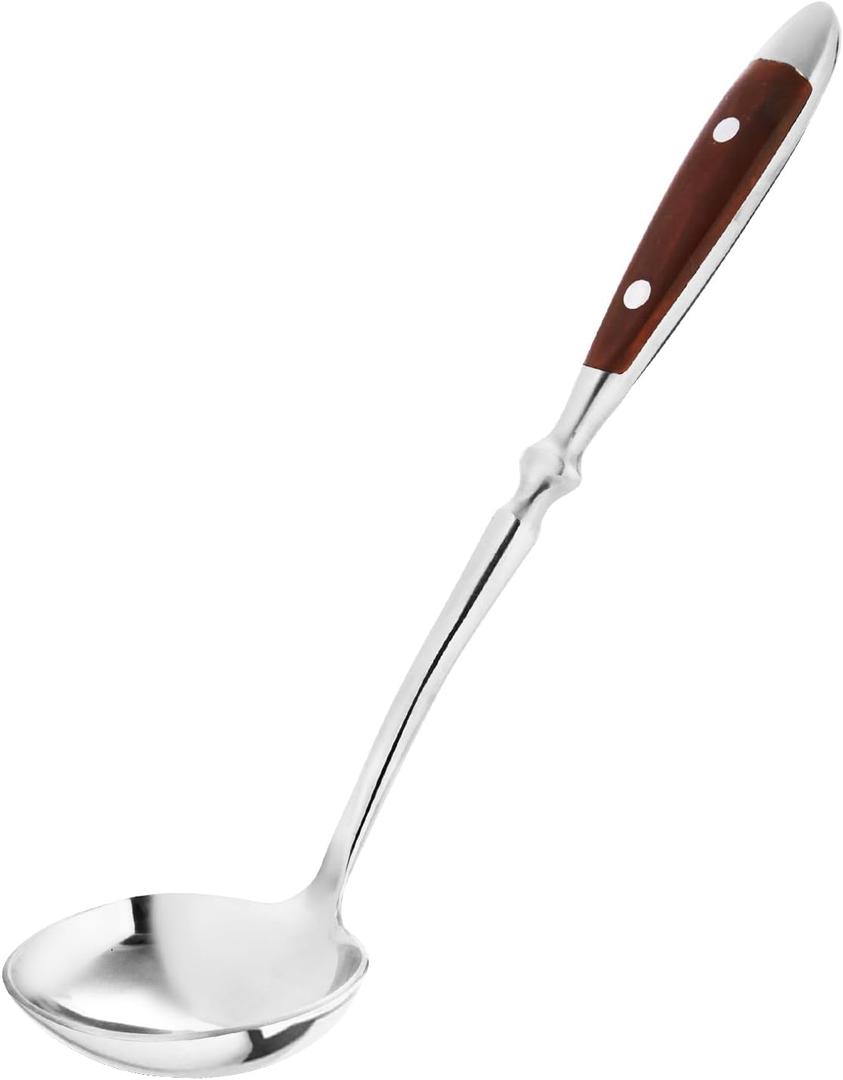 Kitchen Ladle Stainless Steel 304Metal Soup Ladle with Stylish Bakelite HandleHeavy Gauge Soup Spoon Serving SpoonKitchen Cooking Spoons (Small)