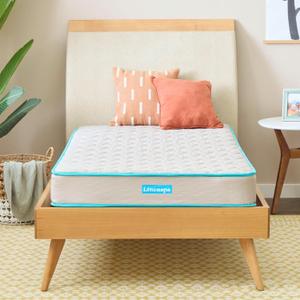 Linenspa 6 Inch Mattress - Firm Feel - Bonnell Spring with Foam Layer - Mattress in a Box - Youth or Kids Bed - Guest Bedroom - Durable and Breathable Support - Affordable - Twin Size