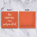 2 x Inspirational Gift Home Office Desk Cubicle Shelf Decor TV Show Decor, Be Curious Not Judgemental Sign, Soccer Football Coach Gifts for Fans 5 X 5 Inch
