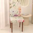 Stretch Dining Chair Covers Set of 2,Floral Print Chair Covers,Soft Removable Washable,Pet Friendly Furniture Protector,Universal Chair Slipcovers for Home, Kitchen,Ceremony Dining Room Seat (Dahlia)