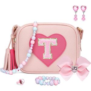 KKXIU Birthday Gifts for Girls Initial Toddler Purse Cute Kids Crossbody Bag