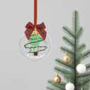 3 x Stylor Baby's First Christmas Ornament 2025 - DIY Crystal Glass Handprint Keepsake, for Newborn Boy or Girl, My 1st Xmas Tree Hanging Decoration (Handprint Tree)