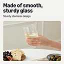 Amazon Basics Stemless White Wine Glasses, 14 oz., Dishwasher-Safe, 4-Piece Set
