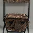 Browning Dove Shooter Hunting Chair - Compact and Foldable Steel Frame with Realtree Camo, Extra-Wide Seat, Insulated Cooler Bag, and Decoy, Shell Pockets