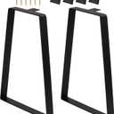 CODIN 16 inch Trapezoid Metal Table Legs, Set of 2 Replacement Furniture Legs for DIY Coffee Tables, Heavy Duty Iron Leg for Modern Desks, Night Stands, Bench, Sofa (16", Black)
