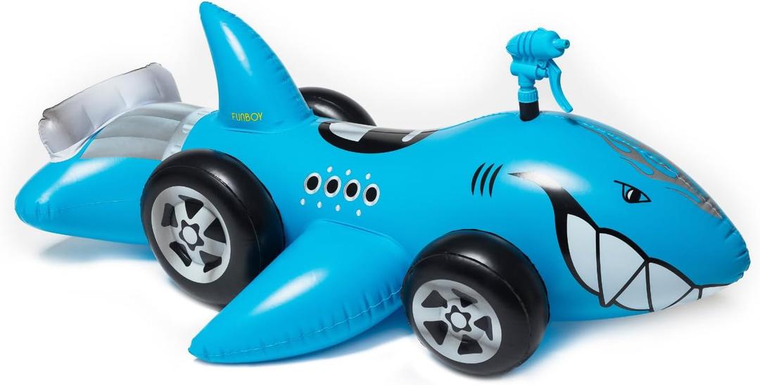 Hot Wheels & FUNBOY Sharkruiser Kids Pool Float with Water Squirter