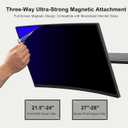 2 Pack Magnetic 24 Inch Monitor Privacy Screen, 16:10 Aspect Ratio, Removable Anti-Glare Blue Light Filter, Anti-Spy Screen Protector for Desktop Computer