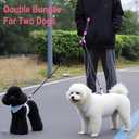 Double Dog Leash for Two Dogs,Dual Hands Free Dog Leashes,360 Swivel No Tangle Walking Leash,Soft Padded Handle,Adjustable Crossbody Waist Rope for Small Medium Large Dogs,Black