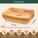 parchment paper for air fryer,8.7 * 5.5inch rectangle air fryer liners disposable,125pcs non-stick airfryer liners rectangle free of bleach, compatible with 8-9 Qt baskets