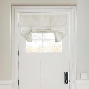 RYB HOME Linen Blend Small Window Curtains for Classroom Kitchen Clinic Cafe Basement Easy Installed Door Window Curtain Privacy, 1 Panel, W 24 x L 38 inches, Linen